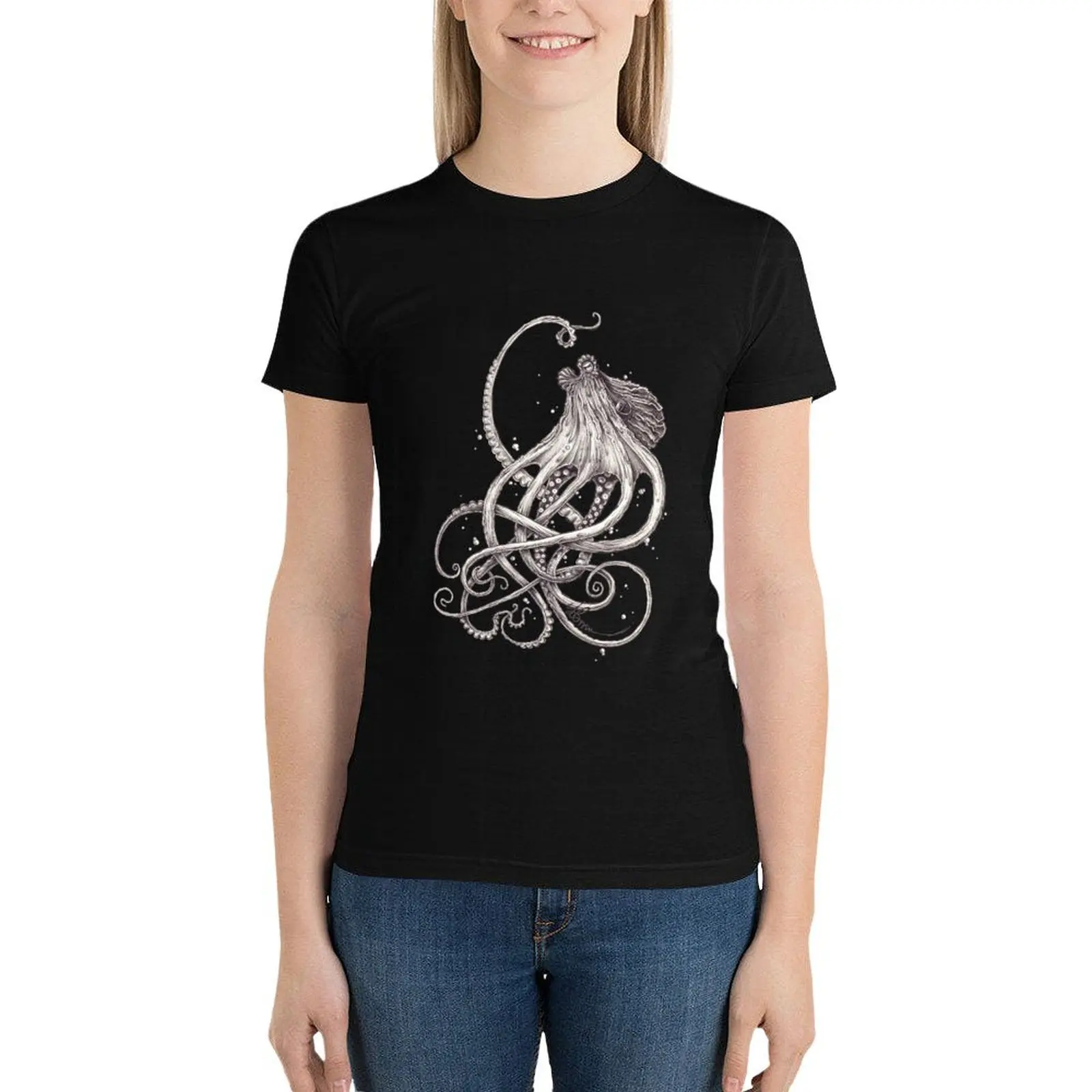 

Octopus T-Shirt summer clothes Blouse female designer clothes Women luxury