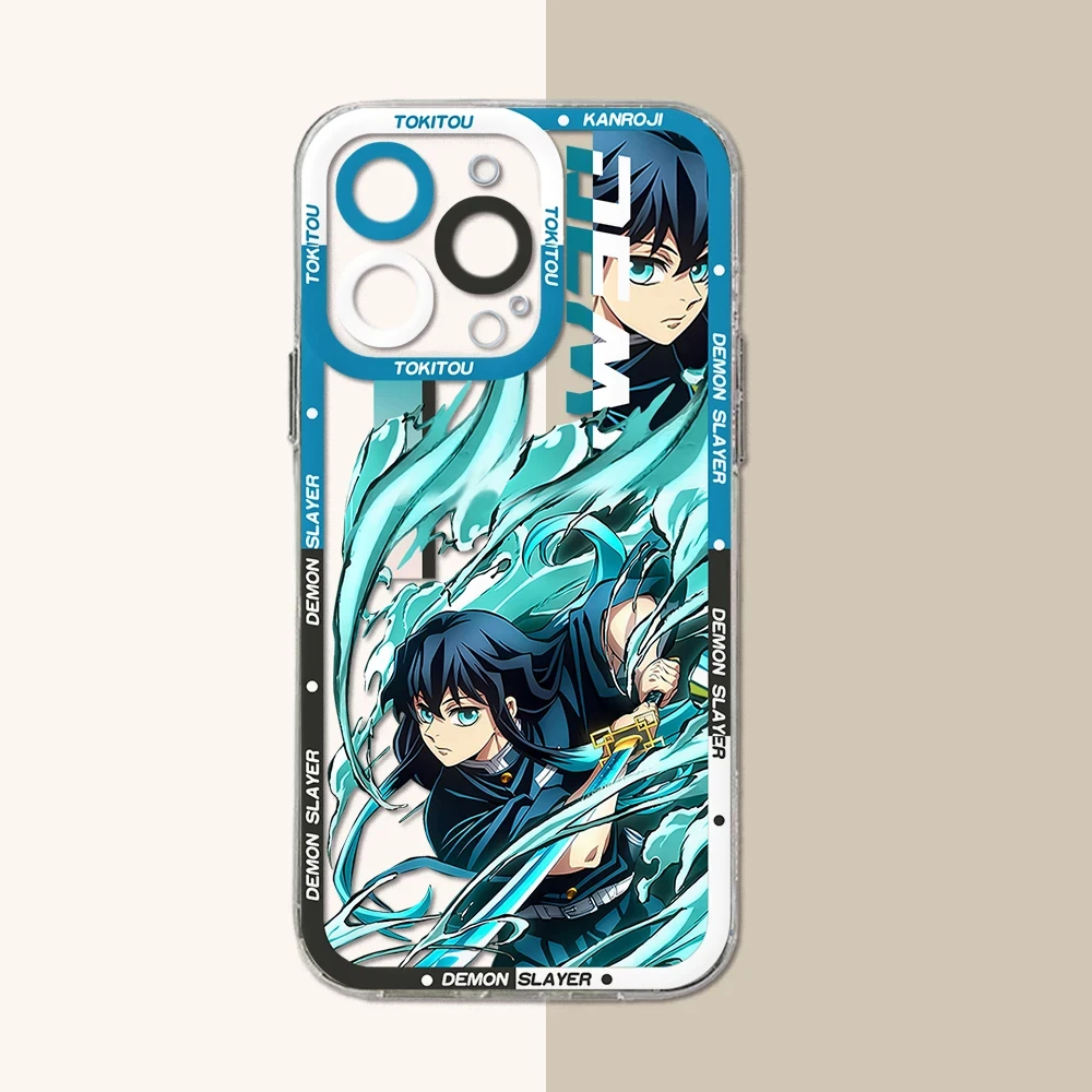 thumbnail image 1 of Funda de teléfono transparente de Anime Demon Slayer, carcasa trasera de silicona suave para iPhone 16 Pro Max 15 14 Plus 13 12 11 Pro XR XS X 8 7 SE 2020, 1 of 5