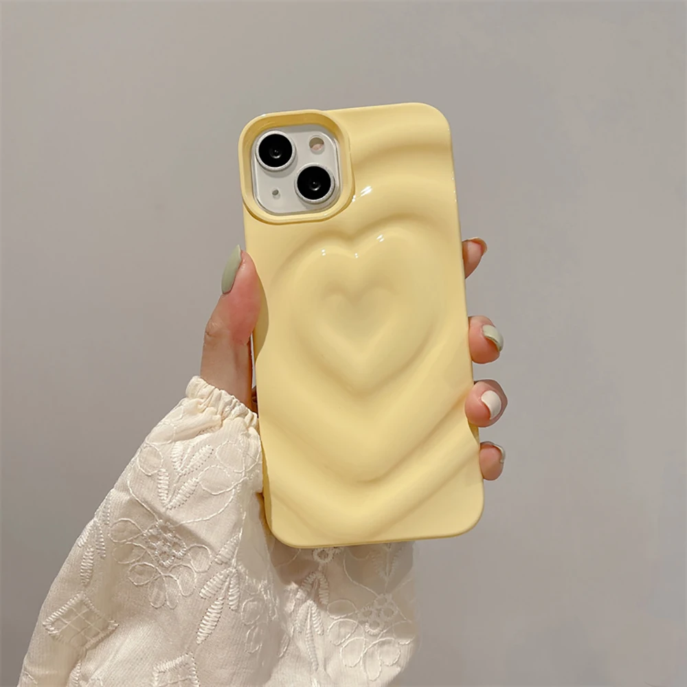 3D Heart Love Candy Color Shockproof Phone Case For iPhone