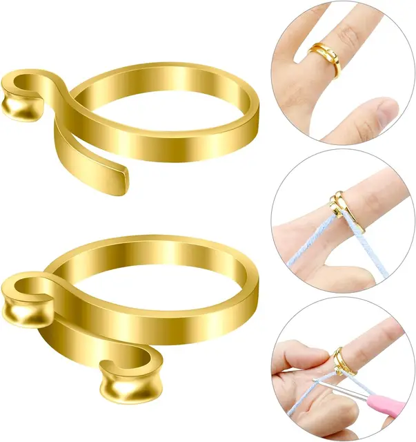 4/1pcs Adjustable Knitting Ring Multi Style Alloy Crochet Loop Finger Wear  Guide Finger Faster Holder Thimble Sewing Accessories - AliExpress