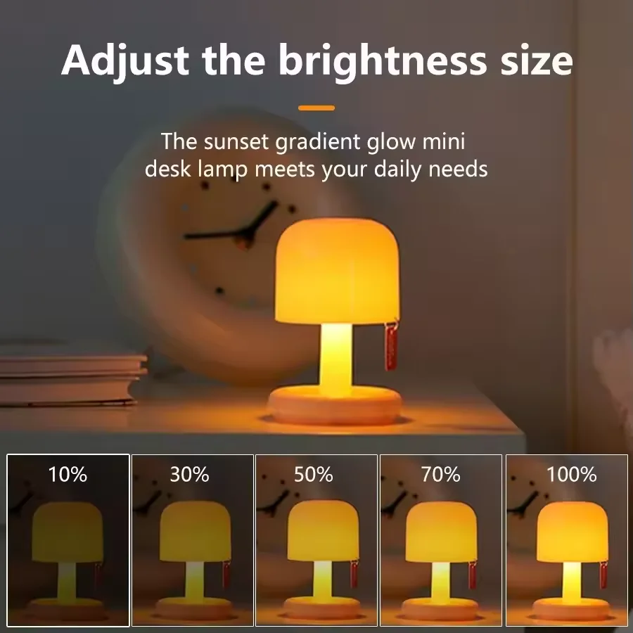 Led Sunset Night Light Table Lamp Mini USB Rechargeable Desk Bedside Bedroom Bar Room Decor Atmosphere Mood Light Mi