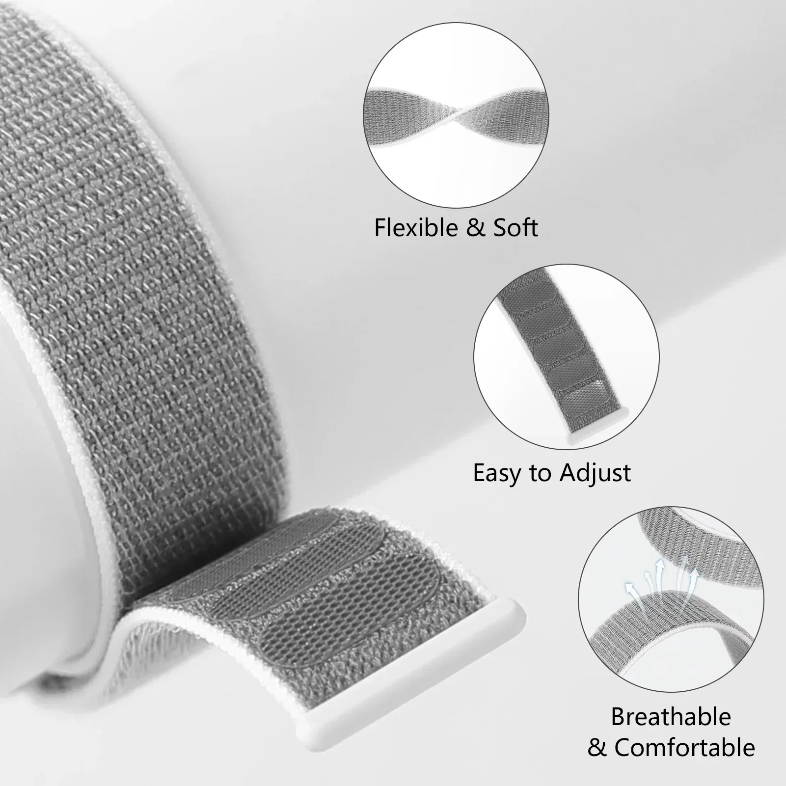 Breathable Nylon Loop Strap - Smart Watch Wristband Accessory