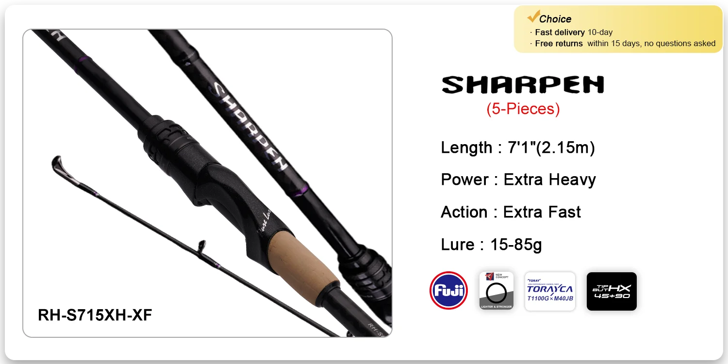 Rods  Action: Extra Fast; Fishing Rod Type: Spinning; Length: 6'3