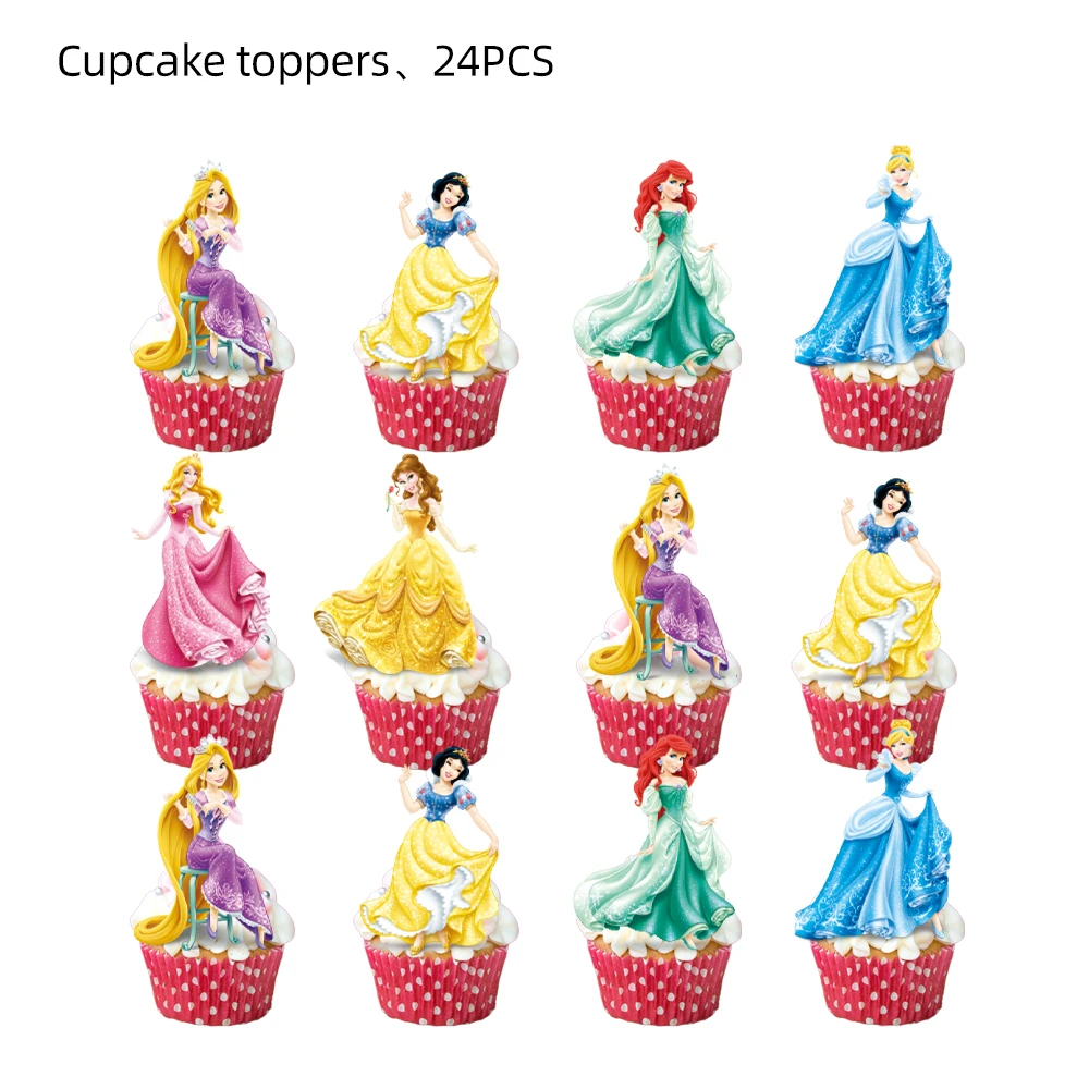 Princess Cake Topper forniture per feste di compleanno Decor cenerentola  Princess Aurora Cupcake Toppers per bambini decorazione natalizia regalo