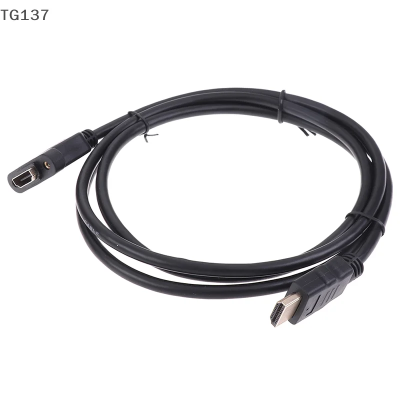 1Pc HDMI 연장 케이블 남성-여성 금도금 나사 패널 마운트 케이블 포함