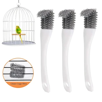 Bird Cage Cleaning Brush with Long Handle Gap Shovel Easy Removal Brush Hamster Rabbit Cage Gap Cleaning Brush Parrot Supplies