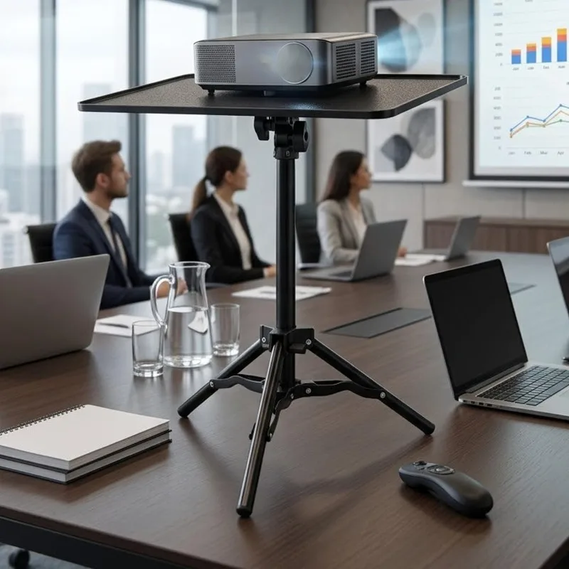 Supporto per Proiettore da Pavimento a Parete, Mensola da Scrivania, Supporto per Laptop, Asta Telescopica, Treppiede per Trasmissioni Live, Supporto per Fotocamera e Proiettore - immagine 2