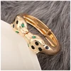 Fashion Gold Plating Leopard Bracelet Animal Bangle for Women Enamel Black Color Statement Cuff Bangle Costume Bracelet Jewelry 6