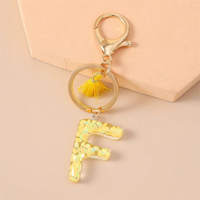 Modischer Buchstaben-Quasten-Schlüsselanhänger für Autoschlüssel, Damen und Herren Handtaschenanhänger, Schlüsselringe, Accessoires, DIY Schmuckgeschenke – Detail 8