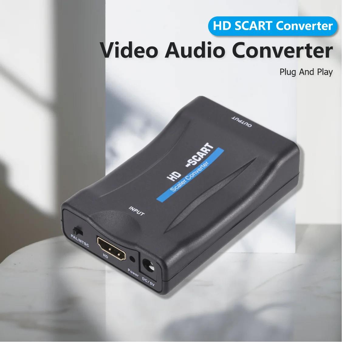 1080P HDMI-совместимый с SCART Видео Аудио высококлассный преобразователь Plug and Play для HD ТВ DVD