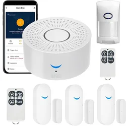 Smart Home Wireless Security Alarm System with Door and Motion Sensors, App - Controlled Siren (B)