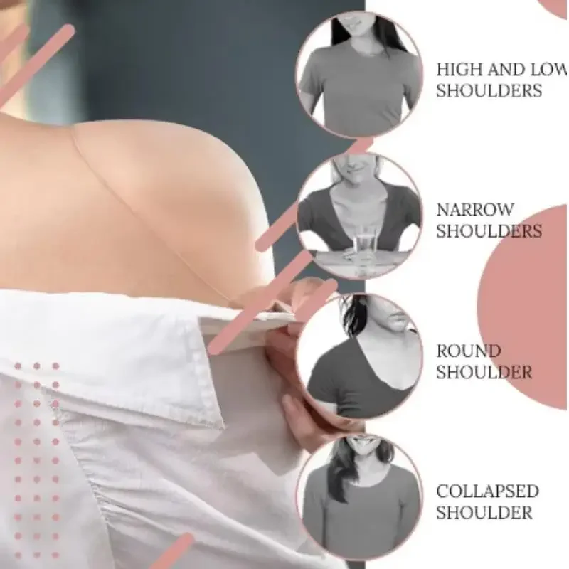 직각 어깨로 즉시 변형되는 실리콘 어깨 패드 한 쌍, 보이지 않음, 분리 가능 및 재사용 가능