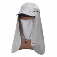 Men Multifunction Baseball Caps With Neck Flap Summer Anti UV Sun Hat Quick Drying Fishing Hat Women Outdoor Foldable Hiking Hat 1