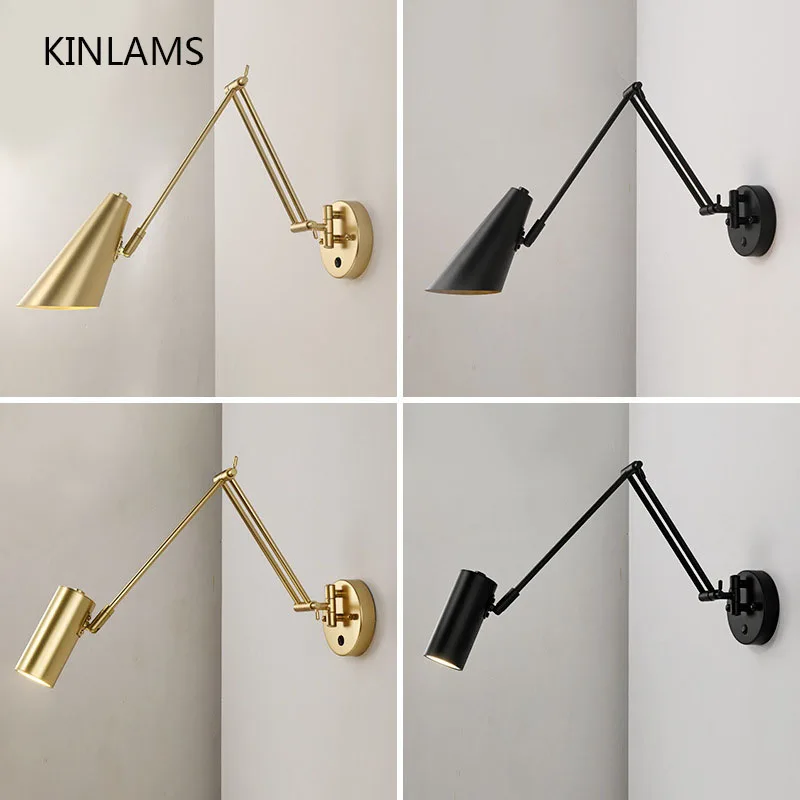 LED Wall Lamps Modern Adjustable Swing Long Arm Internal Touch Sensor Switch Household Bedside Lighting Decor Sconce Lights led light led wall lamp wall light