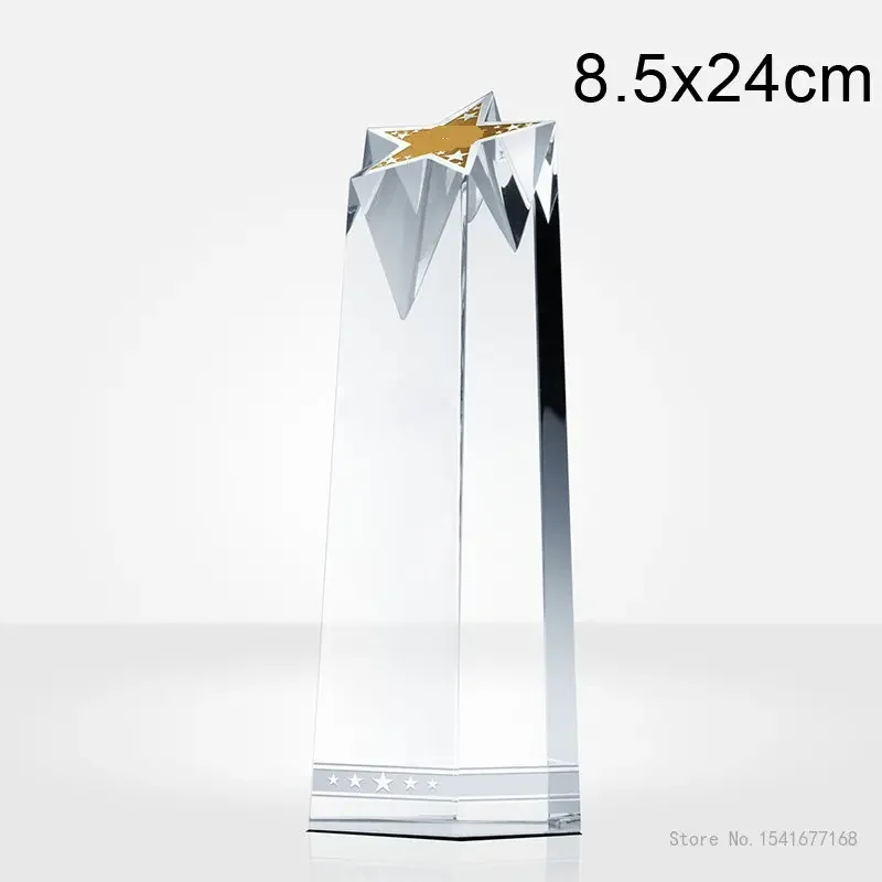 Customized Crystal Trophy, Color Printing as a Prize, Sports Movie Award, Delivery on a Commemorative, Home Decoration, 1Pc