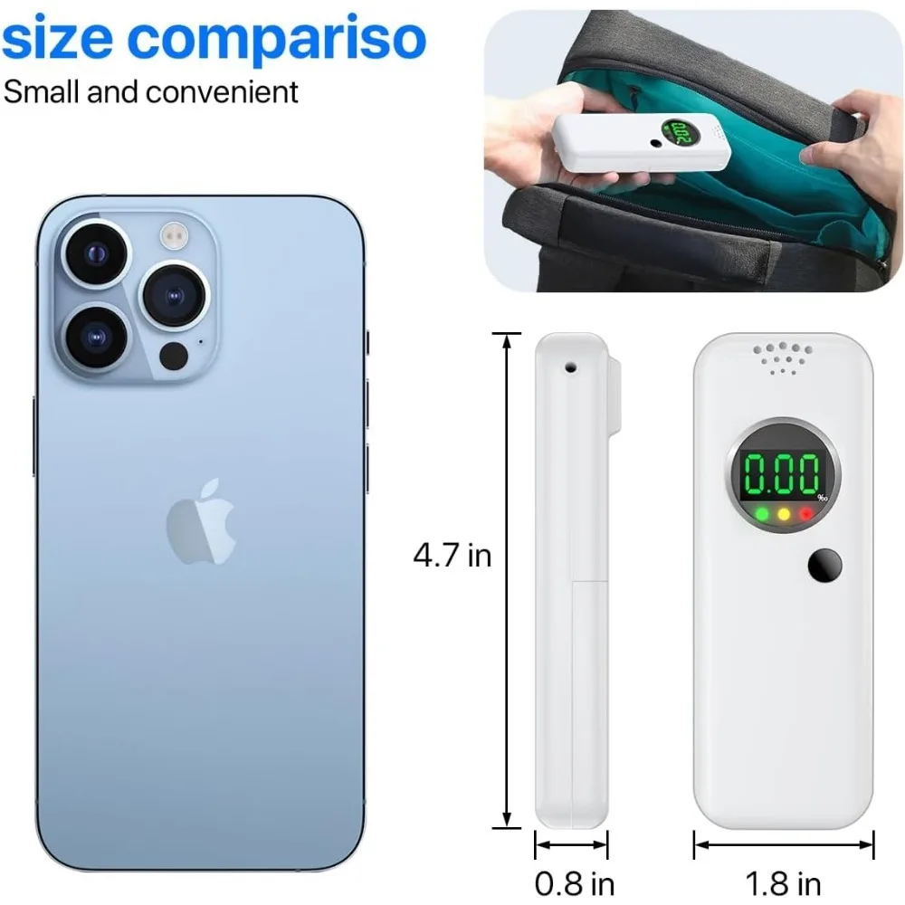 LCD Screen Alcohol Tester Digital Alcohol Detector Breath Tester Breathalyzer Police Alcotest Handheld