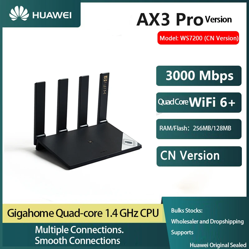 Huawei AX3 PRO Router Wifi 6 + 3000mbps Quad Core Wi-Fi Smart Home