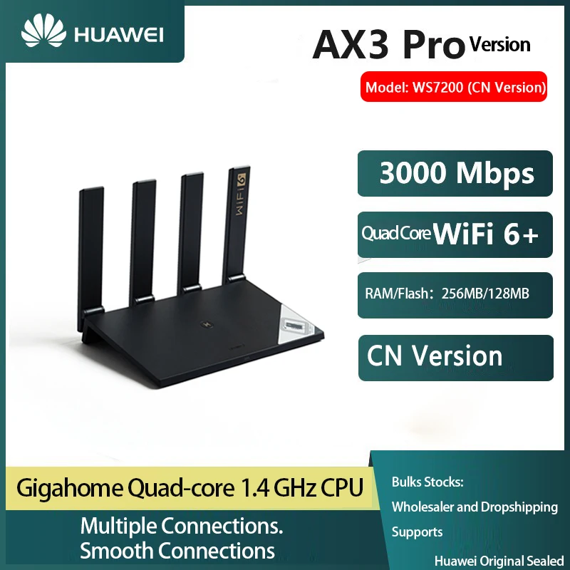 Huawei AX3 PRO Router Wifi 6 + 3000mbps Quad Core Wi-Fi Smart Home Mesh  Wireless Router Quad Amplifiers Repeater Network Router - AliExpress