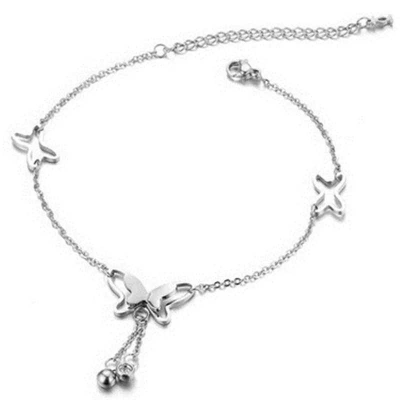 Silver Anklet Bracelet Ankle Chains Beads Anklet Toe Foot Bracelet Fashion Accessories Butterfly Pendant Anklets Foot Chain Summer Beach Shell Leaf Leg Bracelet For Women Girl Charms Barefoot Sandals Jewelry