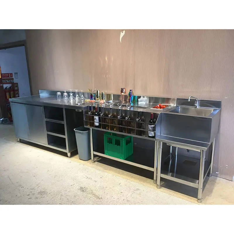 Stainless steel Under Bar Workstation Combination Cocktail Bar Station