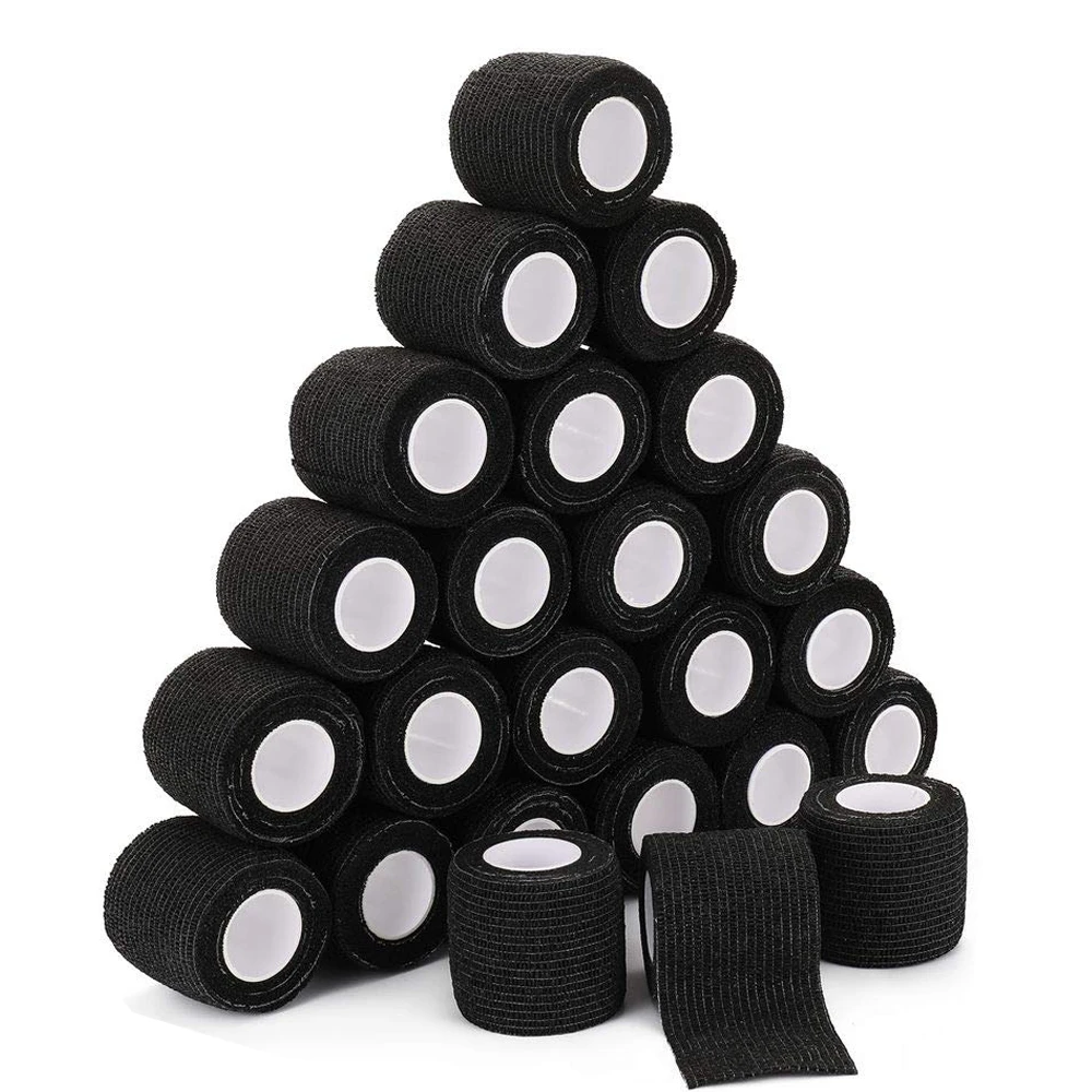 

3/20/24PCS Elastic Bandage Rolls Disposable Cohesive Tattoo Grip Tape Wrap Easy Tear Tapes for Tattoo Grip Tube
