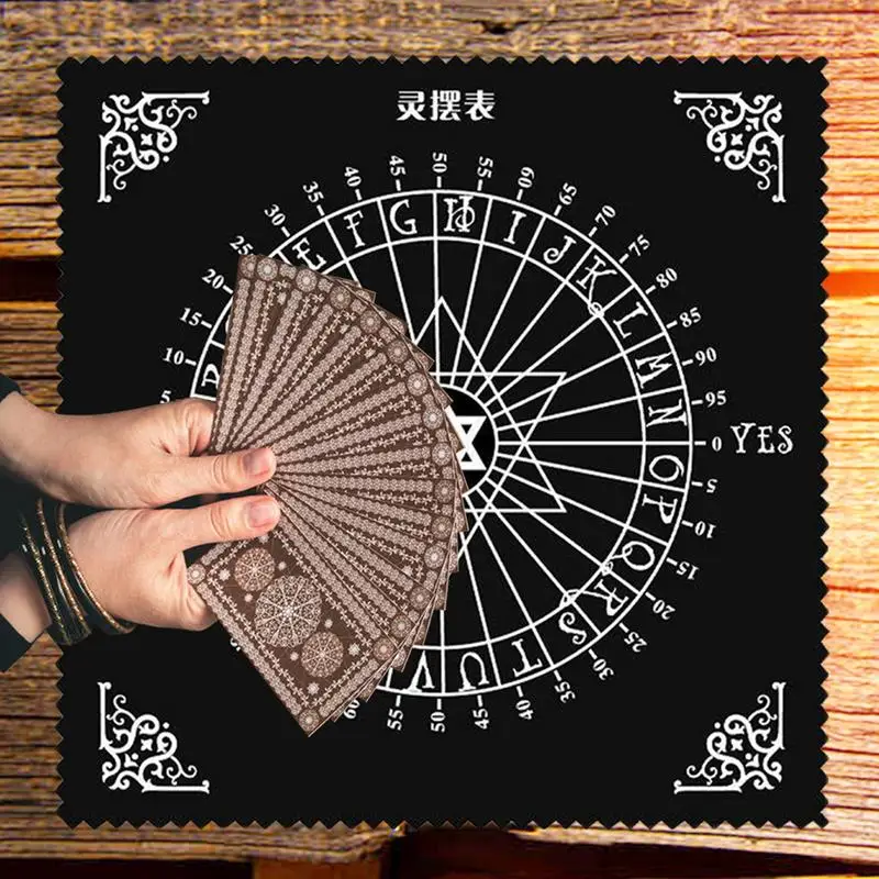 30*30CM Tarot Cloth Altar Cloth Tarot Table Cloth For Reading Black Pendulum Table Spirit Divination Props Pendulum Tool 2