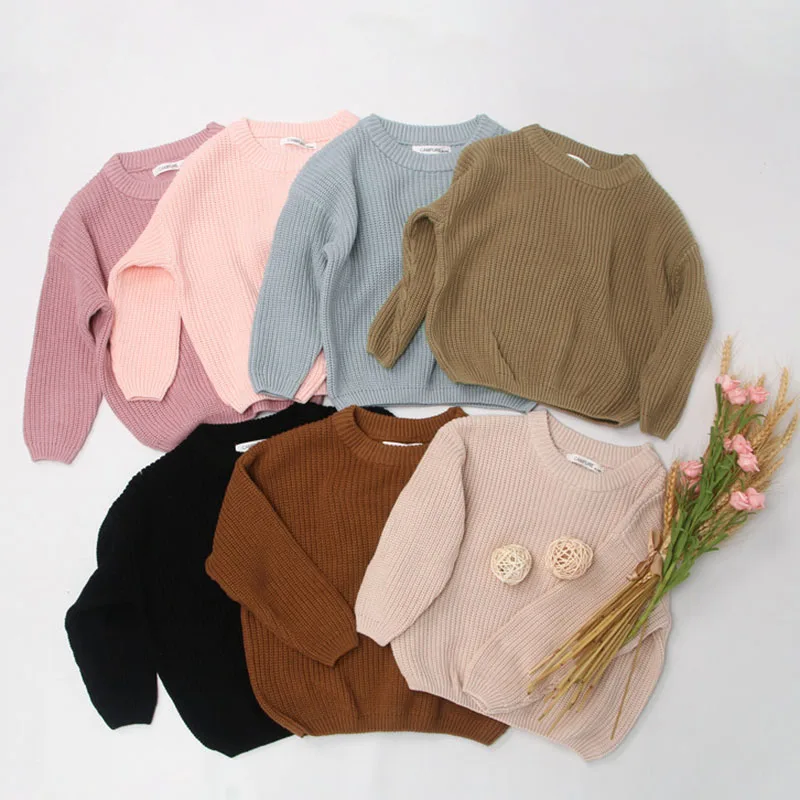 

Autumn New Baby Boys Girls Clothes Baby Sweater Toddler Knit Sweater Newborn Knitwear Long Sleeve Cotton Kids Pullover Tops 1-7Y