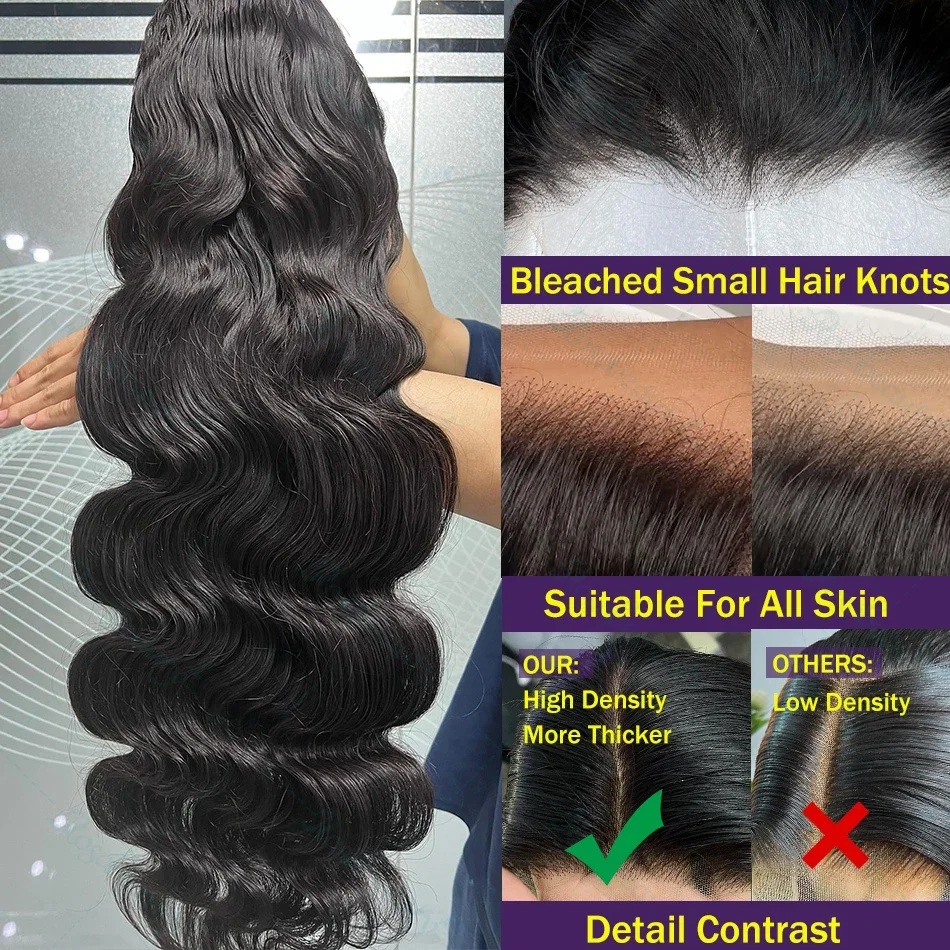 Human Hair Wigs 30 32 inch Body Wave Lace Front for Women