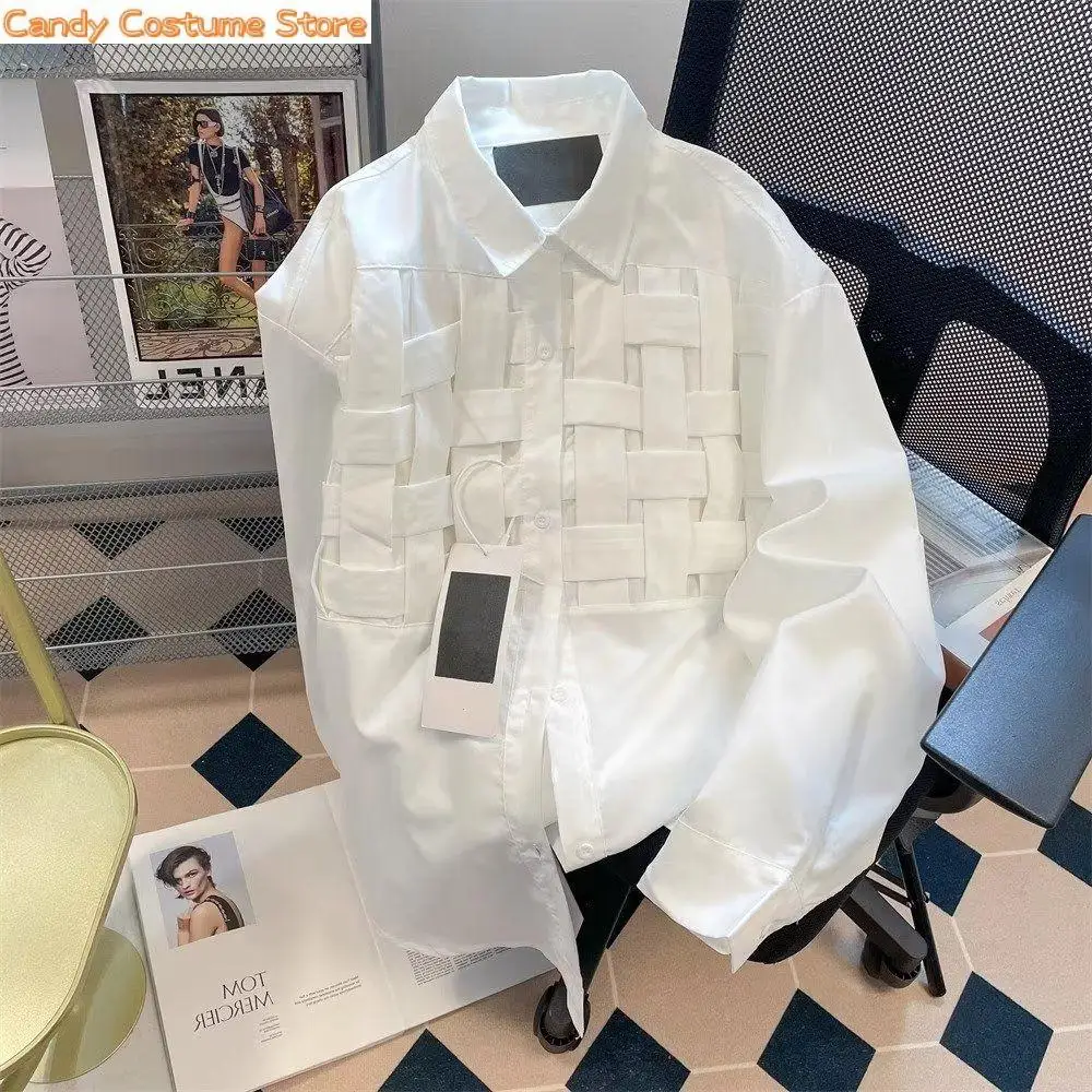 

Summer New Men's Retro Long-Sleeved Top All-Match Boutique Clothing Simple Style Tracksuit Men Fashion Plaid Striped Shirt