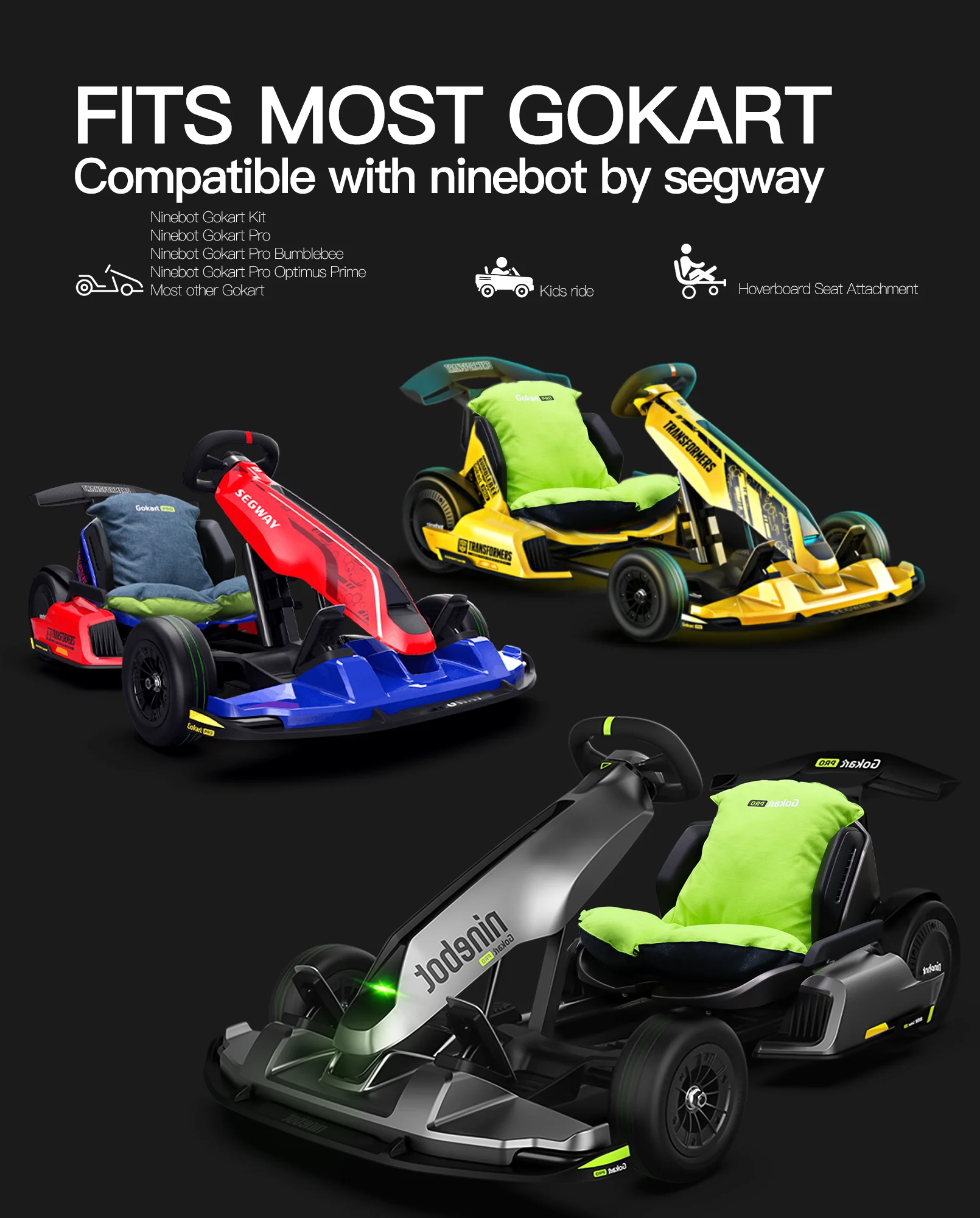 Gokart Rückenlehne Sitzkissen für Ninebot by Segway GoKart Pro Gokart und Gokart Kit Komfortable Rückenlehne Weiches Kissen Gokart Zubehör – Detail 8