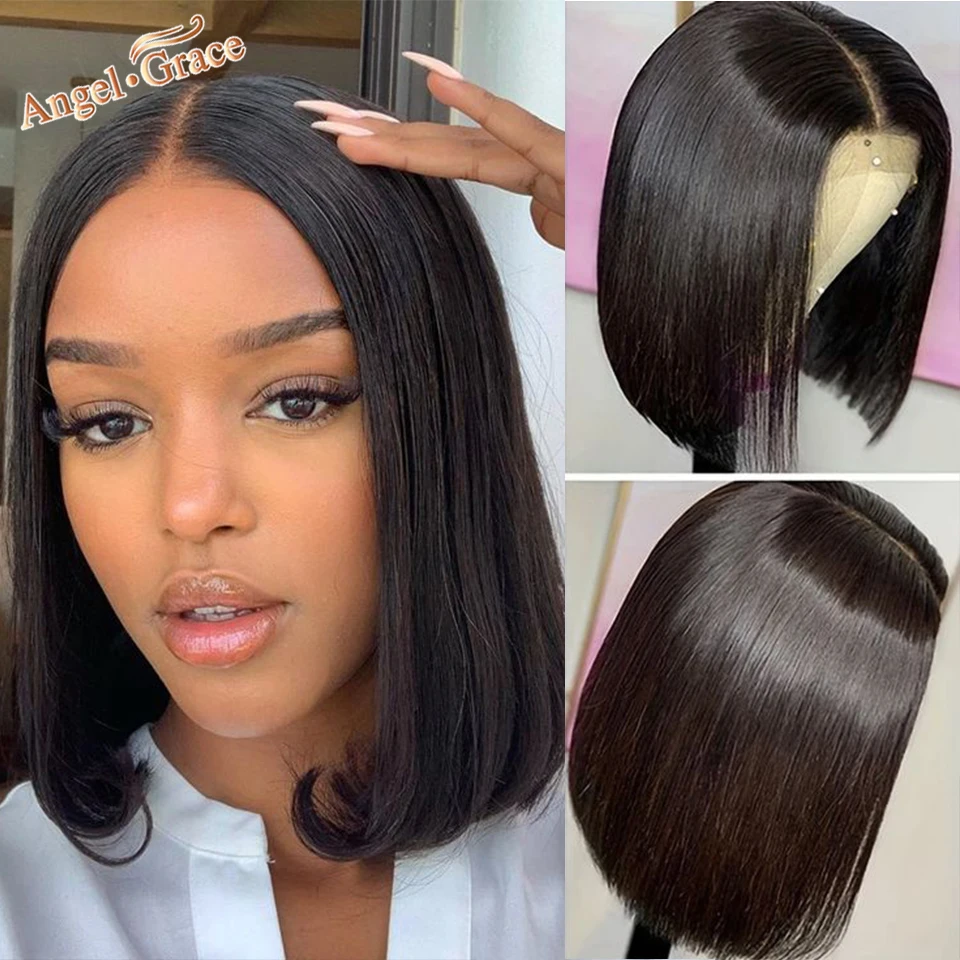 Brazilian Straight Bob 13x4 Lace Front Wigs Transparent Lace Front Human Hair Wig Pre Plucked With Baby Hair Remy For Women