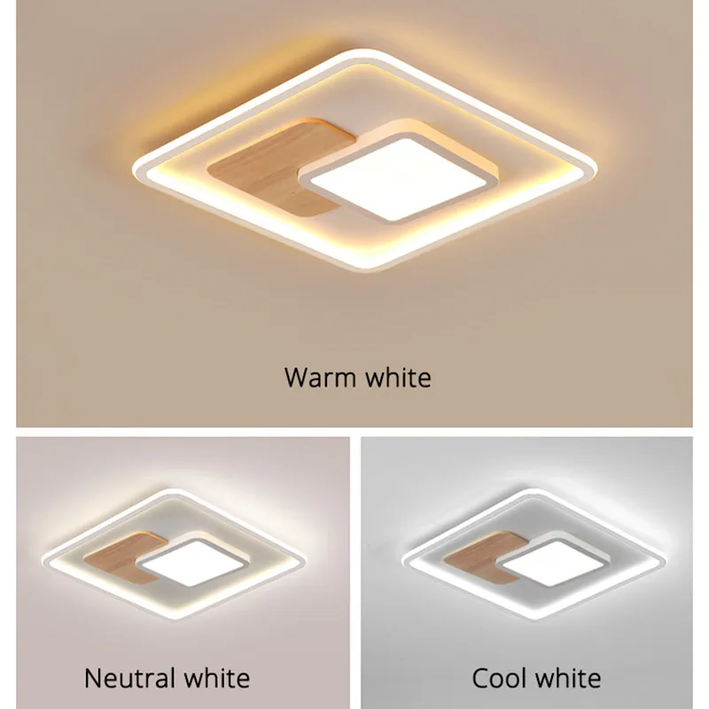 

Real Wood Modern LED Ceiling Lights Decorative Indoor Lamps Panels For Living Room Bedroom Corridor Luminaire Round Lighting