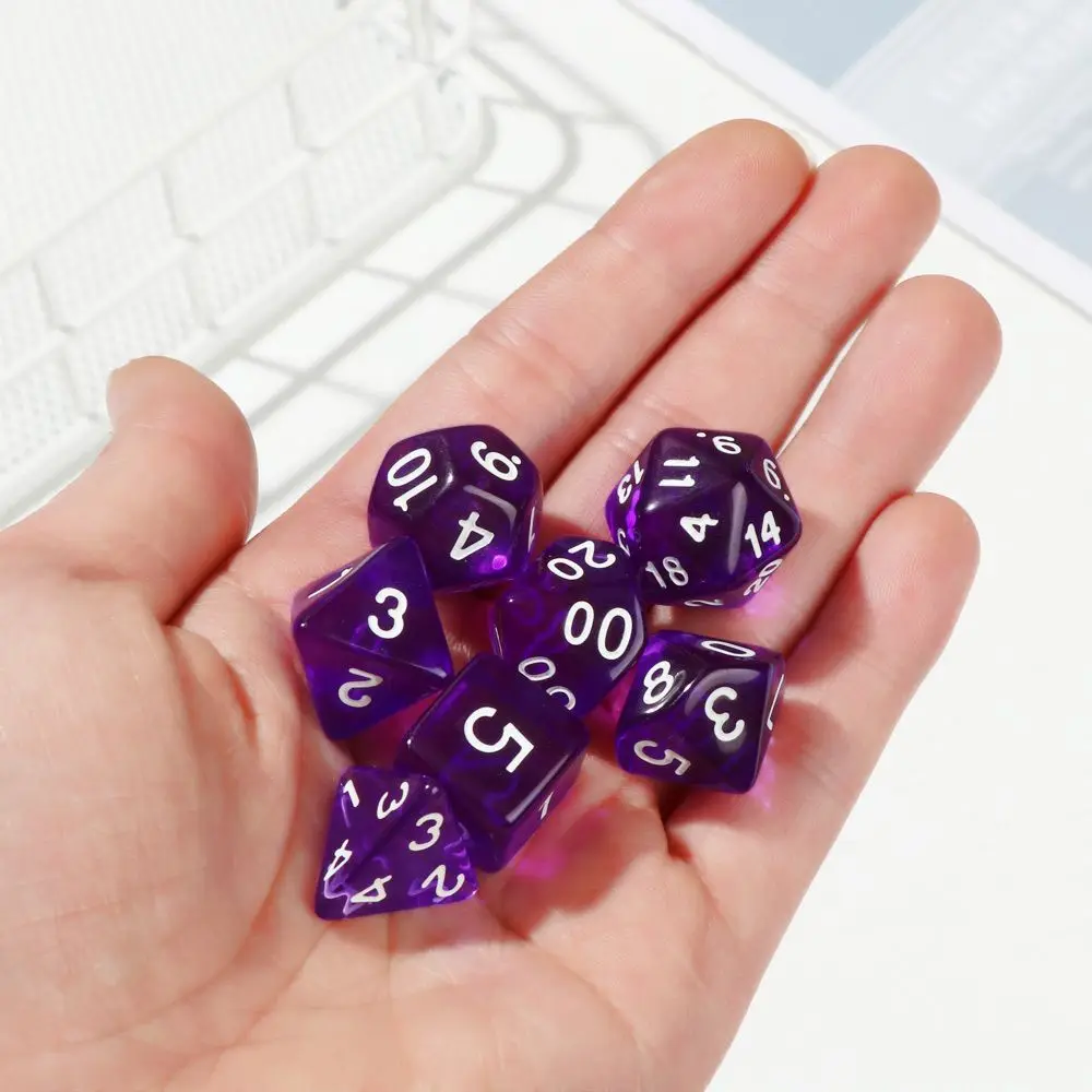 7Pcs/Set Polyhedral 7-Die Dice Set Game Dice For TRPG DND Accessories D4 D6 D8 D10 D12 D20 For Board Card Game Math Games