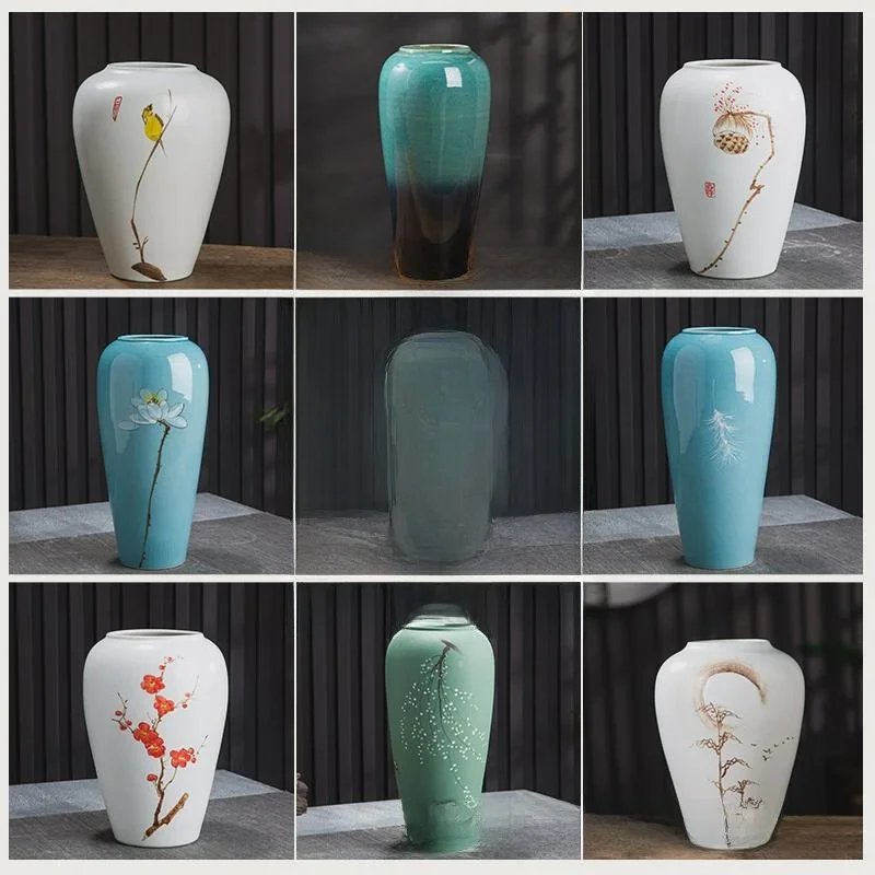 모던 심플 세라믹 꽃병 홈데코 거실 입구 수경재배 화분 수제 공예 장식품