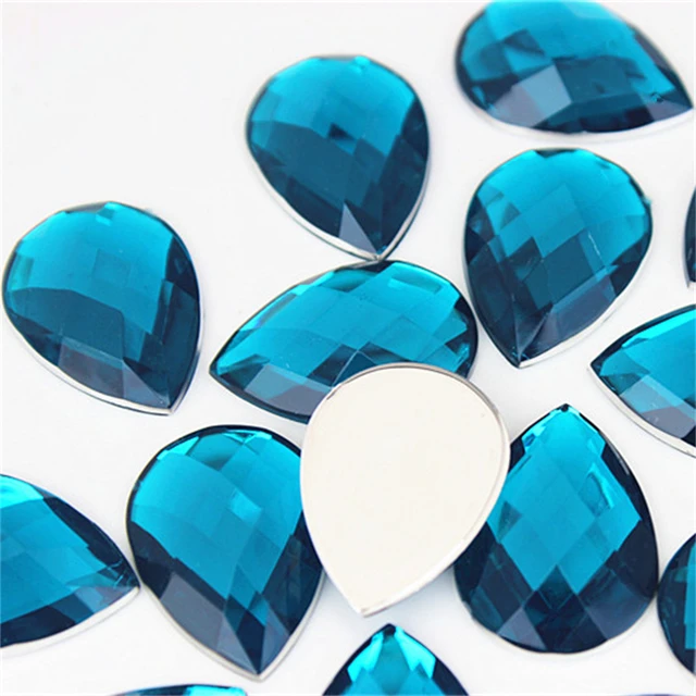 20pcs 18*25mm Tear Drop Shape Flat Back Acrylic Rhinestones Crystals Strass  Beads DIY Jewelry Accessories Crafts MC592