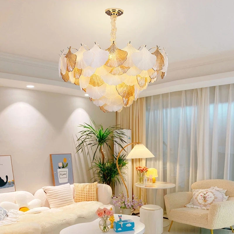 

LED Pendant Light Ginkgo Leaf Shaped Modern Pendant Lustre For Bedroom Living Room Lamp Suspension Luminaire Home Decor Fixtures