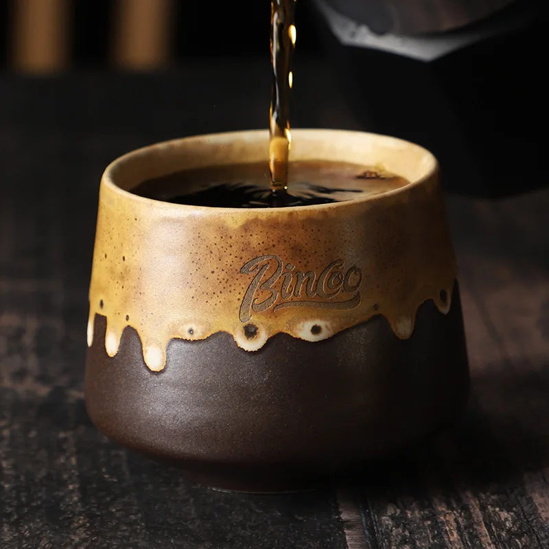 200ML Light Luxury Retro Mugs Ceramic Coffee Cups Handmade Latte & Matcha Kung Fu Tea Cup Retro Japanese Style Ceramic Tea Cup