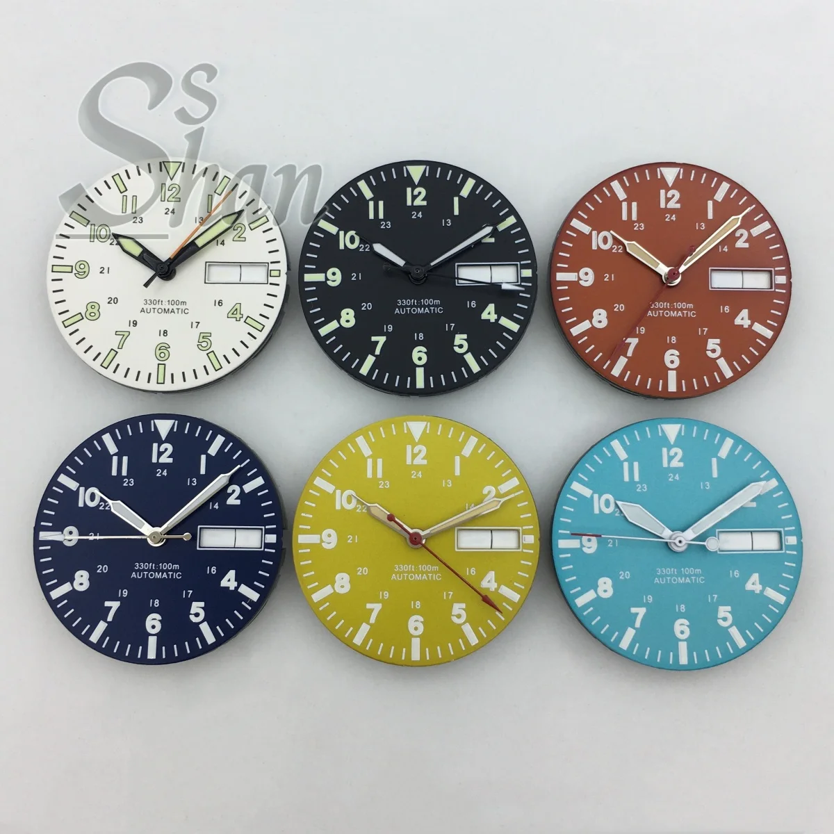 Green Luminous Dial with Weekly Date Window for Replacement Parts – 29mm