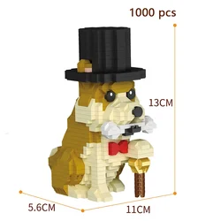 Charming Pet - Style Mini Building Blocks for Beginners: Cute Bulldog & Shiba Inu (Shiba Inu A in bag)