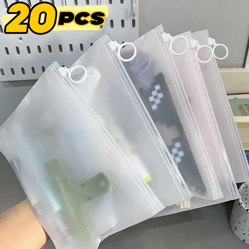 10-20pcs Transparent Zipper Storage Bags Resealable Cosmetic Jewelry Organizer Holder Travel Packaging Pocket Cases Supplies custom custom printed logo t shirt plastic zip lock bag resealable matte frosted zipper bags for clothing packaging