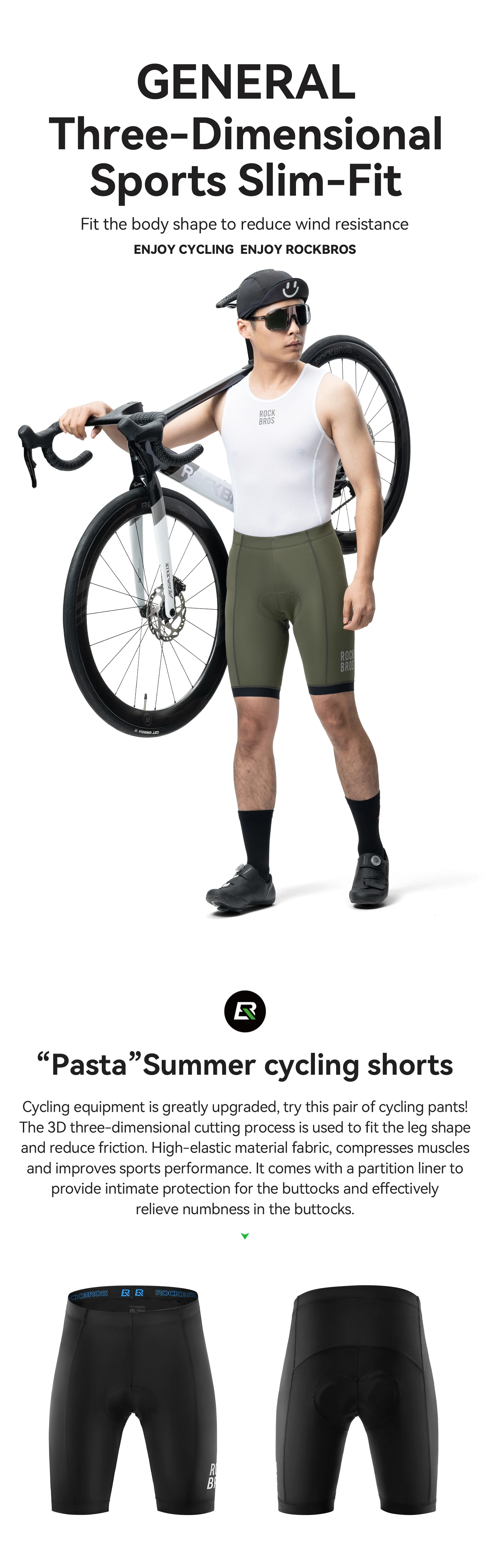 cycling shorts front view