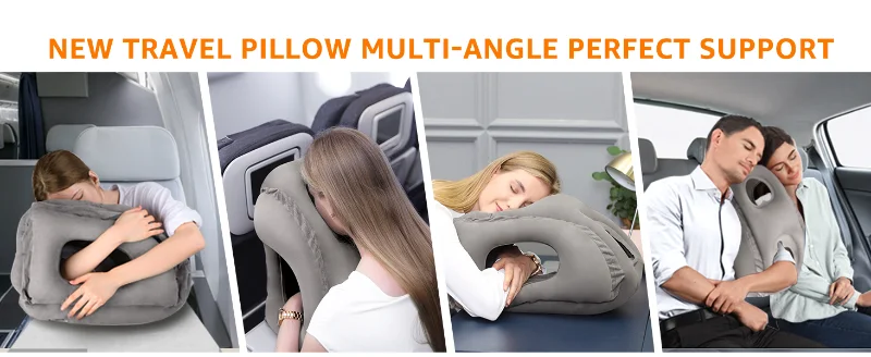 Almohada Cervical Inflable Para Viajes - Pack De 2, Diseño Ergonómico - Ideal Para Avión, Coche Y Tren