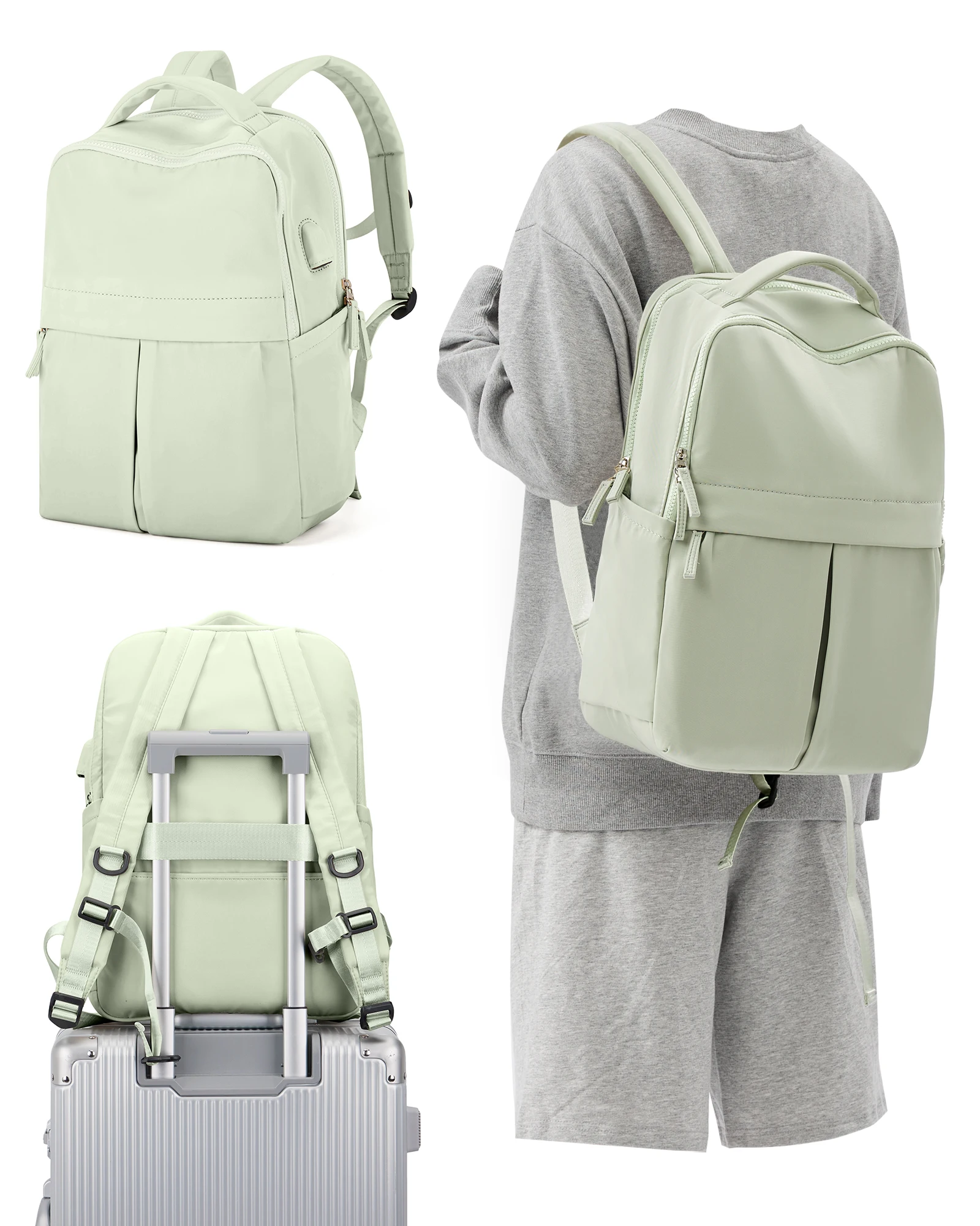 حقيبة ظهر نسائية مخصصة للكمبيوتر المحمول، مناسبة ل...