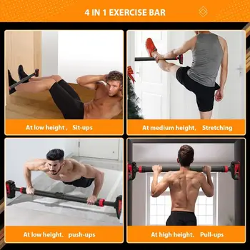 Adjustable Pull Up Bar for Doorway Upper Body Workout Training Bar with Locking Mechanism No Screw Installation Max Load 440 Lbs 5