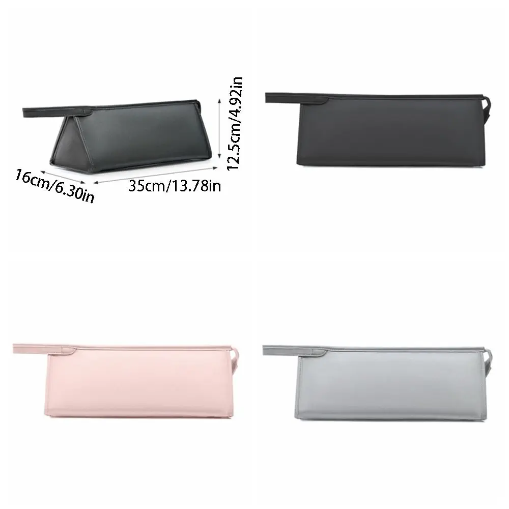 PU Leather Hair Dryer Storage Bag Large Capacity Dustproof Travel Storage Bag Durable Waterproof Make Up Bag Hair Styling Tools