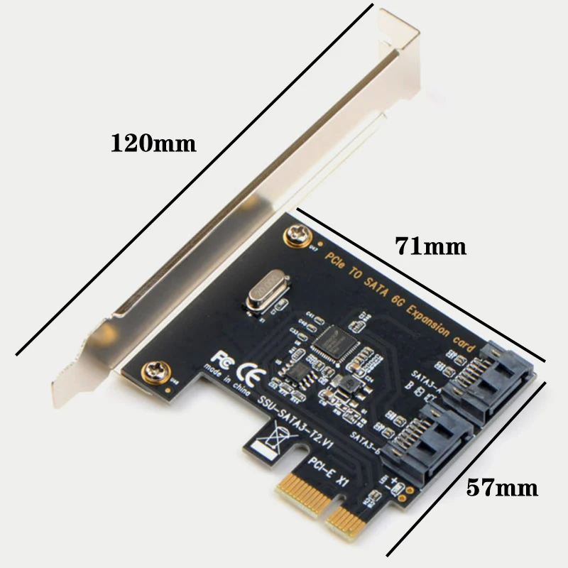 PCIE naar SATA-adapter, PCIE naar SATA 3.0 uitbreidingskaart, 4-poorts PCIE naar SATA 3.0 uitbreidingscontrollerkaartadapter 6G, SATA controller uitbreidingskaart met SATA3.0 interface