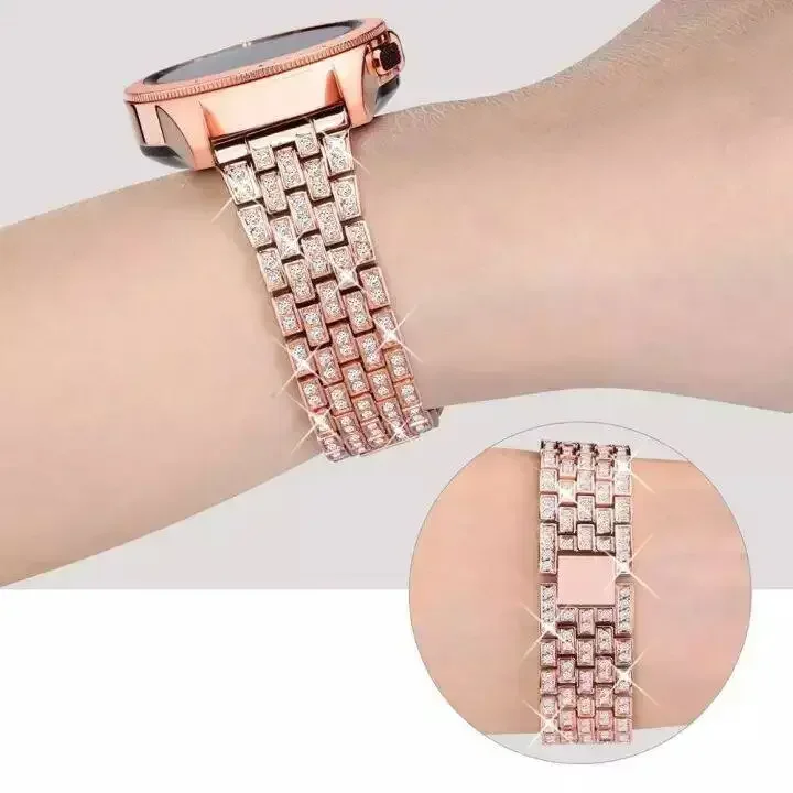 Elegant Metal Diamond Bracelet - 20mm Luxury Watch Band Strap