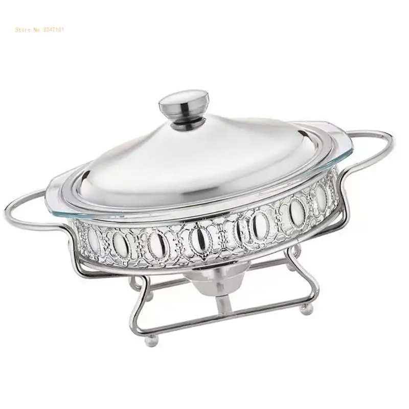 Family Sized Round Glass Meal Warmer Functional 2.0L Glass Thermal Pots Thermostatic Pots for Office and Dormitory Use Dropship