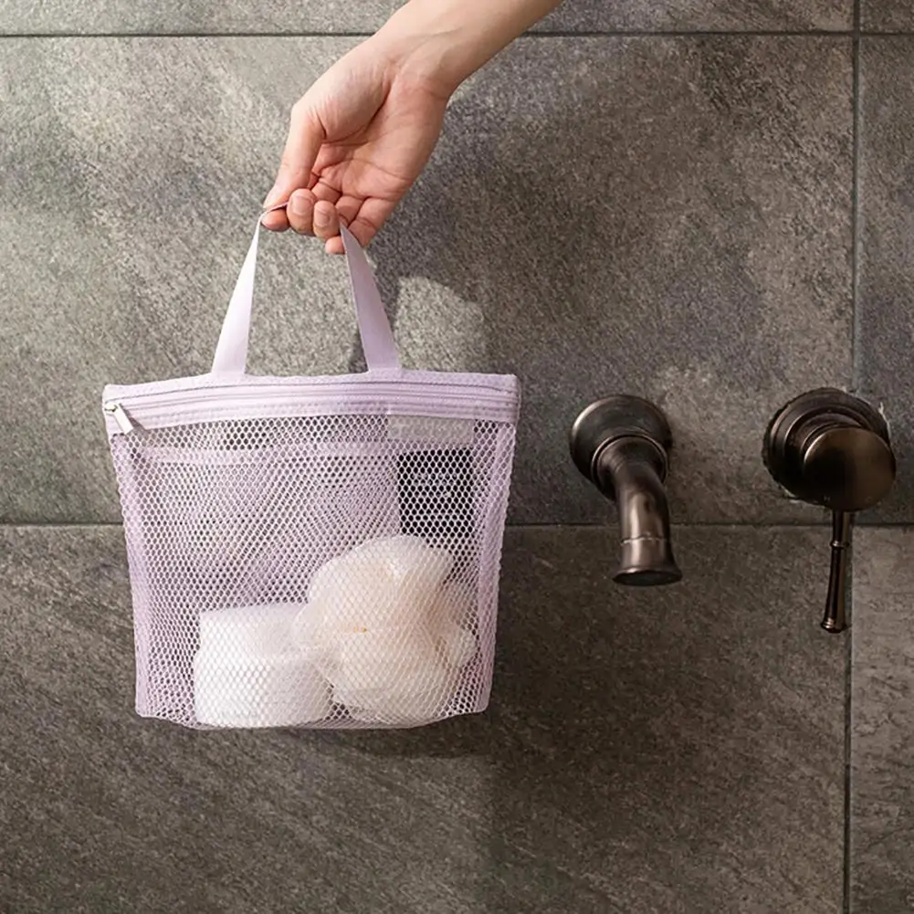 

Travel Toiletry Organizer Capacity Mesh Toiletry Bag with Portable Handle Quick Drying Zipper Heavy Duty Shower for Maximum