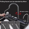 Sink Waterfall Kitchen Sink Large Single Slot Integrated Digital Display Faucet Set Kitchen Utensils Set Cold Hot Water Mixer 3